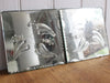 A Pair of 1950's Pretty Etched Mirrored Glass Tiles