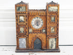 A Charming Folk Art Family Photo Clock Chateau Model
