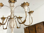 A 1950's Spanish Polychrome Wooden & Gilt Metal Chandelier