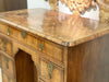A George II Walnut Kneehole desk with Burr Top