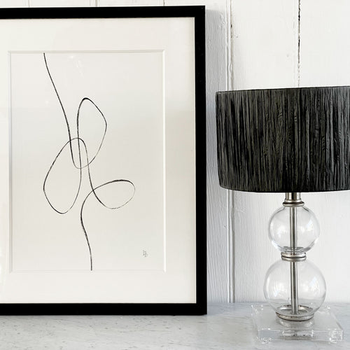 A 1970's Glass Ball Table Light - Small