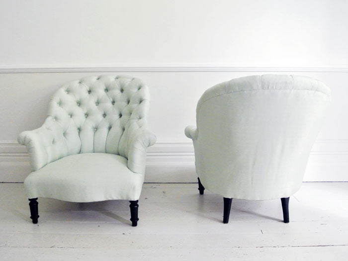 A Pair of Large French Napoleon III Buttonback Armchairs