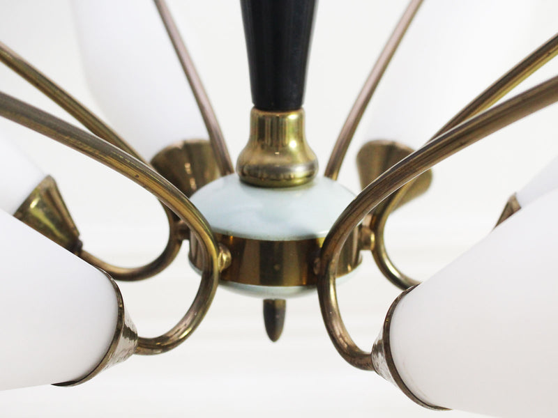 A Mid Century Italian Brass Pendant Light with Original Glass Shades –  Streett Marburg