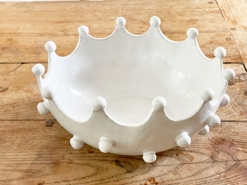 NEW STOCK Kate Monckton Fabulous White Ceramic Crown Bowl