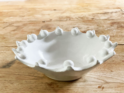 NEW STOCK Kate Monckton White Ceramic Star Ball Bowl - small