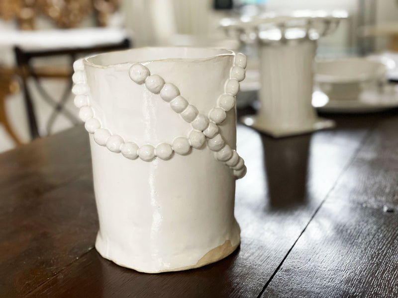 Kate Monckton White Ceramic Ball Vase