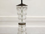 A Huge 1960's Etched Glass Table Lamp