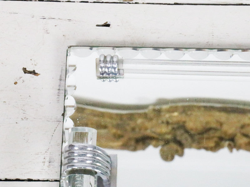 A large 1940s French Mirrored Tray with Glass Handles