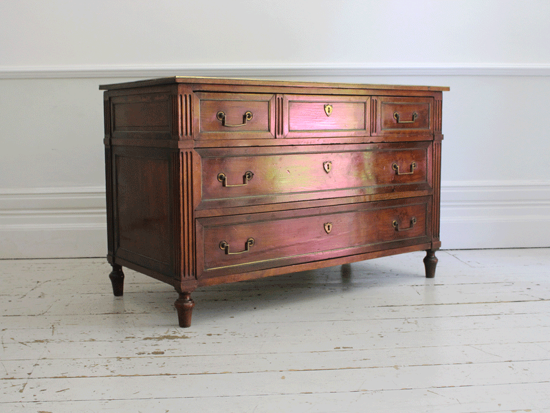 A Louis XVI Fruitwood & Brass Mounted French Commode of Beautiful Colour