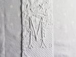 M Medium Bolster Cushion - Antique French M Monogram on Linen PMB25