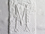M Medium Bolster Cushion - Antique French M Monogram on Linen PMB25