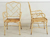 19th century rare set of 6 large cast iron simulated bamboo Chinese Chippendale armchairs