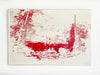 A 1950's French Oil on Canvas Abstract Artwork in Red and White