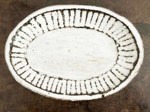 A 1950's Small Oval Serving Dish by Ceramic Artist Albert Thiry