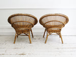 A Pair of 1950's Franco Albini Rattan Chairs