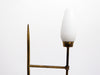 A 1950's French Arlus Brass Standing Lamp with Opaque Glass shades