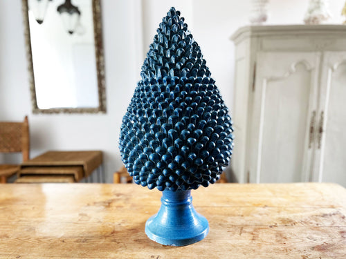 A Very Large 1960's Spanish Casa Pupo Blue Pineapple Ceramic Lidded Pot - Street Marburg