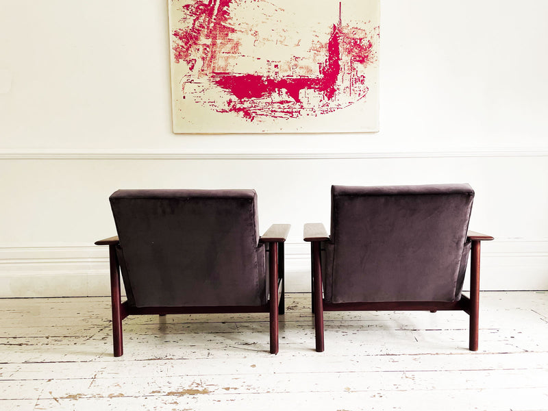 A Pair of Teak 1960's Danish Armchairs In the Style of Hans Wenger