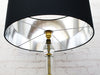 1950's French Glass and Brass Floor Light with Black Shade