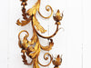 A Large Pair of 1950's French Gilt Metal Relief Wall Lights