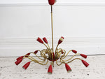 A Very Large Mid Century Italian Sixteen Arm Chandelier in the style of Stilnovo