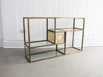 A 1970's Italian Brass, Chrome, Mother of Pearl & Glass Console Table