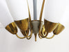 A Mid Century Italian Brass Pendant Light with Original Glass Shades