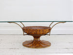 A 1970's Faux Tortoiseshell Italian Coffee Table with Glass Top