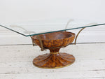 A 1970's Faux Tortoiseshell Italian Coffee Table with Glass Top