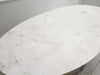 1970's Italian Oval Rosa Marble Dining Table with Chrome Base