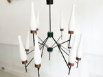 A 1950's Italian Sculptural Chandelier with Original Glass Shades