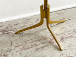 A 1950's Spanish Standing Lamp with Brass Tripod Base & Leather Covered Stem