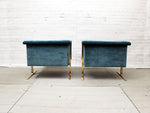 Very Rare 1960's Pair of Geoffrey Harcourt for Artifort Armchairs with Brass Frames