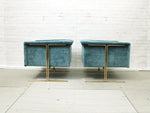 Very Rare 1960's Pair of Geoffrey Harcourt for Artifort Armchairs with Brass Frames