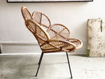 A 1950's French Flower Rattan Chair