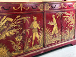 A 1950's Red Lacquered Sgraffito Sideboard