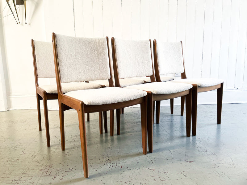 A Set of Six Mid Century French Sheepskin Dining Chairs