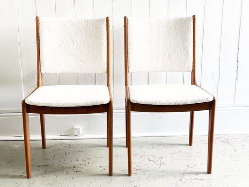 A Set of Six Mid Century French Sheepskin Dining Chairs