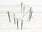 A Set of Two 1950's French Glass Nesting Side Tables