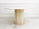 Hexagonal 1970's French Travertine Dining Centre Table