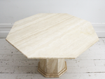 Hexagonal 1970's French Travertine Dining Centre Table