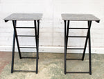 A Pair of 1960's American Marbled Black Folding Occasional Tables