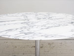 A 1970's Oval Carrara Marble Ligne Roset Dining Table with Chrome & Aluminium Base
