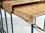 A Mid Century French Rattan Nest of Tables - Vintage Furniture London - Streett Marburg