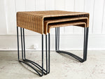A Mid Century French Rattan Nest of Tables - Vintage Furniture London - Streett Marburg
