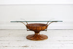 A 1930's Faux Tortoiseshell Italian Coffee Table with Glass Top
