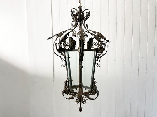 A Very Large and Ornate Napoleon III Wrought Iron Lantern