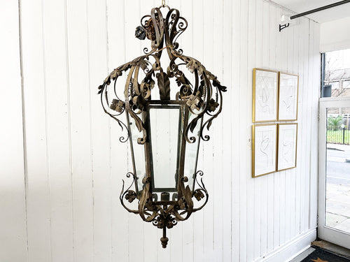 A Very Large and Ornate Napoleon III Wrought Iron Lantern