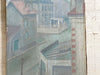 An Oil on Canvas Winter Town Scene Painting Circa 1931