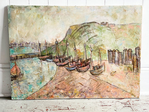 A 20th Century Oil on Canvas Painting of Hastings by Austin Taylor